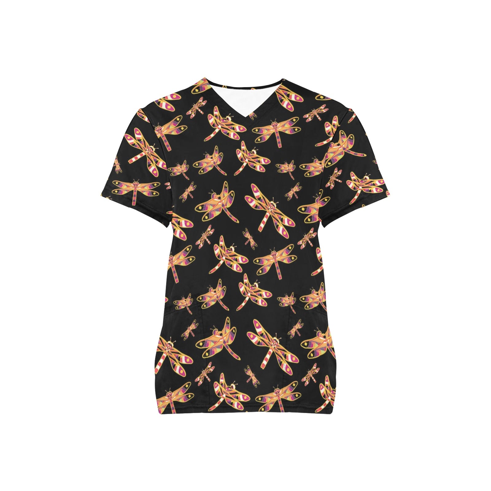Gathering Yellow Black Scrub Top