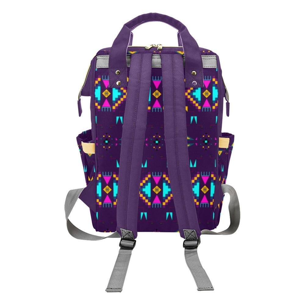 Rite of Passage Dark Purple Multi-Function Diaper Backpack/Diaper Bag