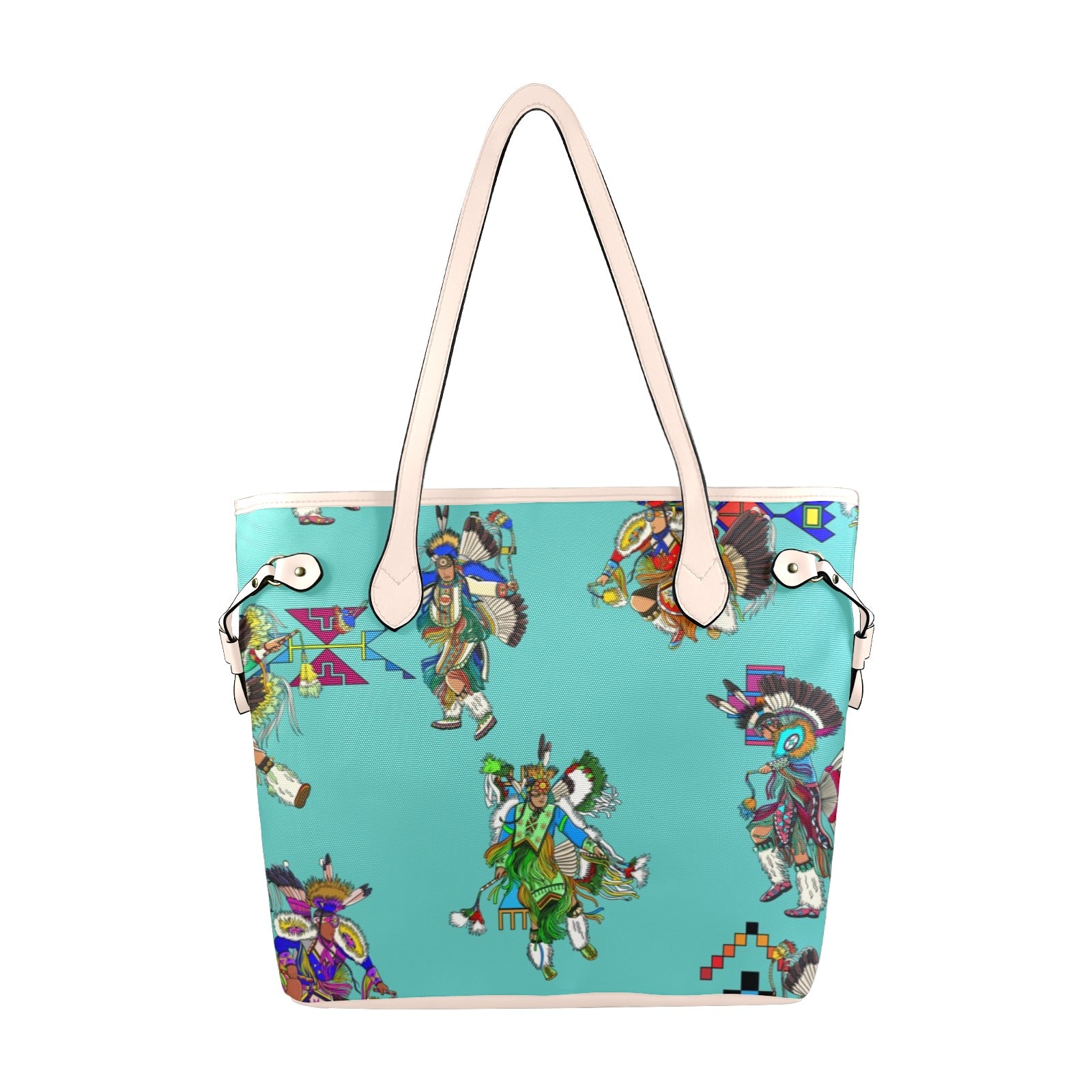 Men's Fancy Dancers Eggshell Blue Clover Canvas Tote Bag
