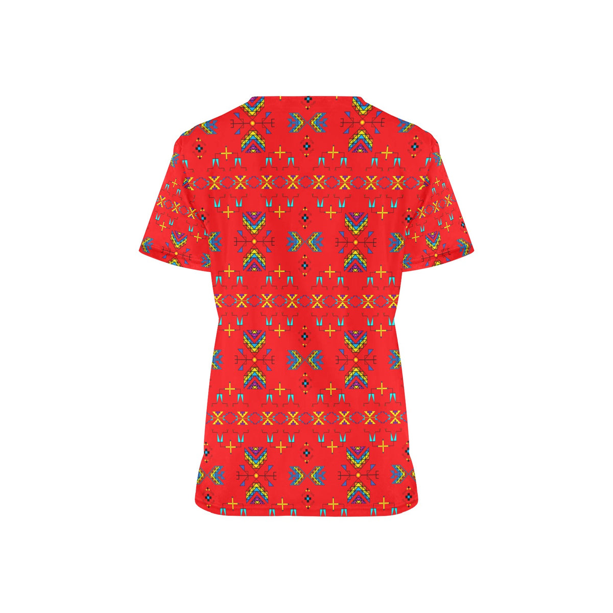 Rainy Chief Rainbow Red Scrub Top