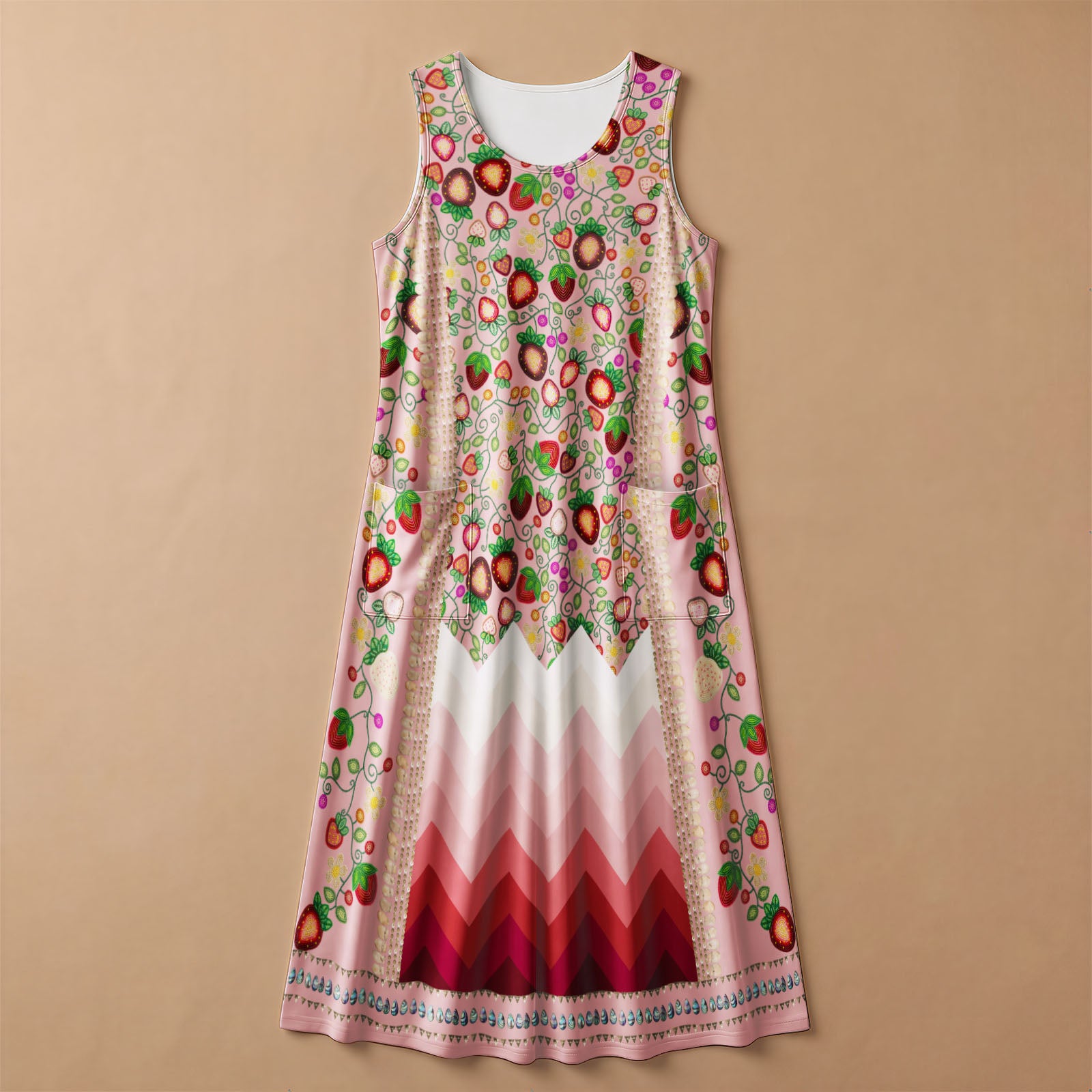 Berry Rites Pink 1 Women's Sleeveless Long Dress