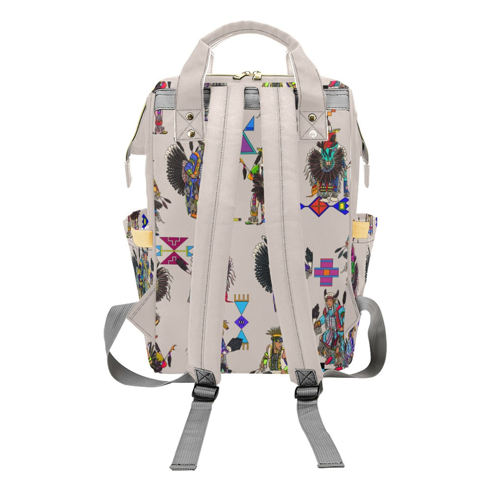 Men's Tradish Dancers Muslin White Multi-Function Diaper Backpack/Diaper Bag