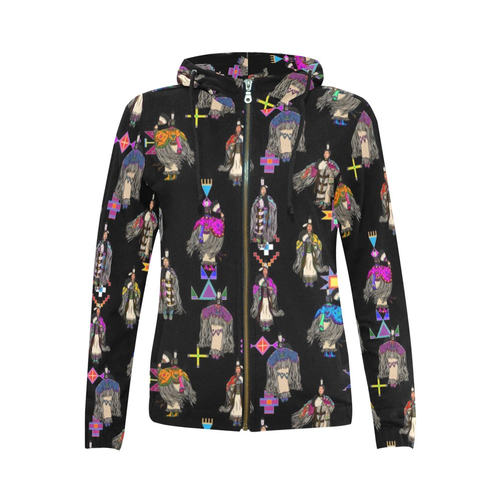 Women's Tradish Dancers Black Full Zip Hoodie for Women