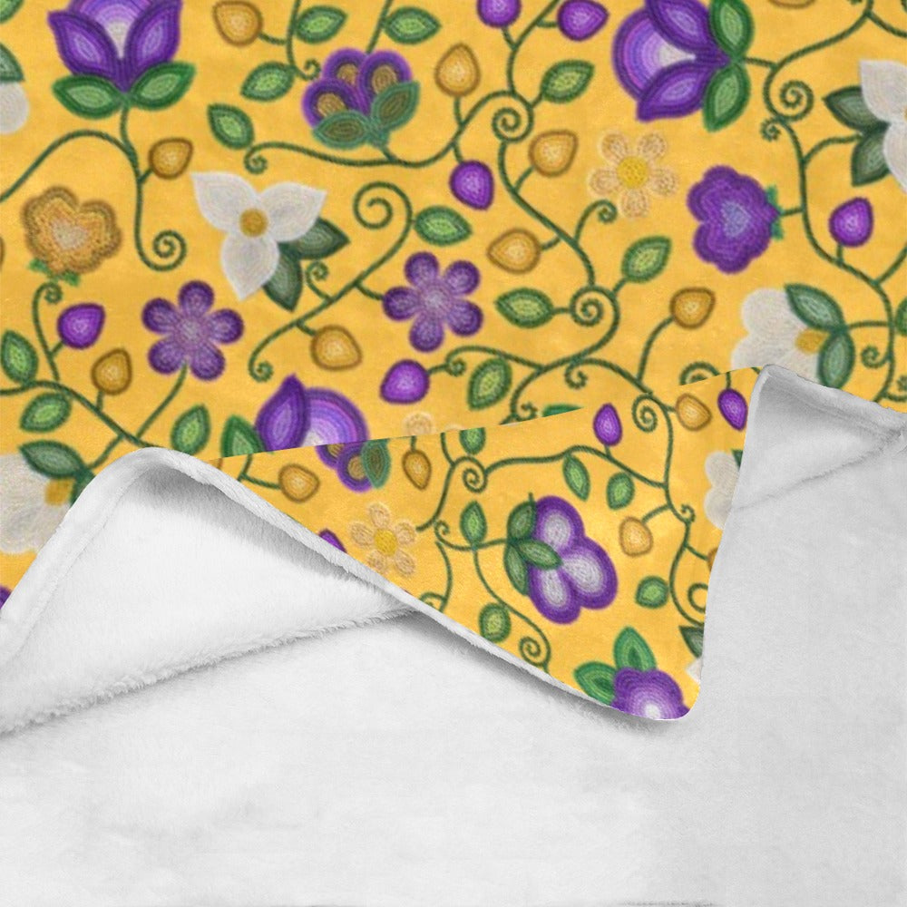 Midnight Moss Bloom Yellow Ultra-Soft Micro Fleece Blanket 60"x80"