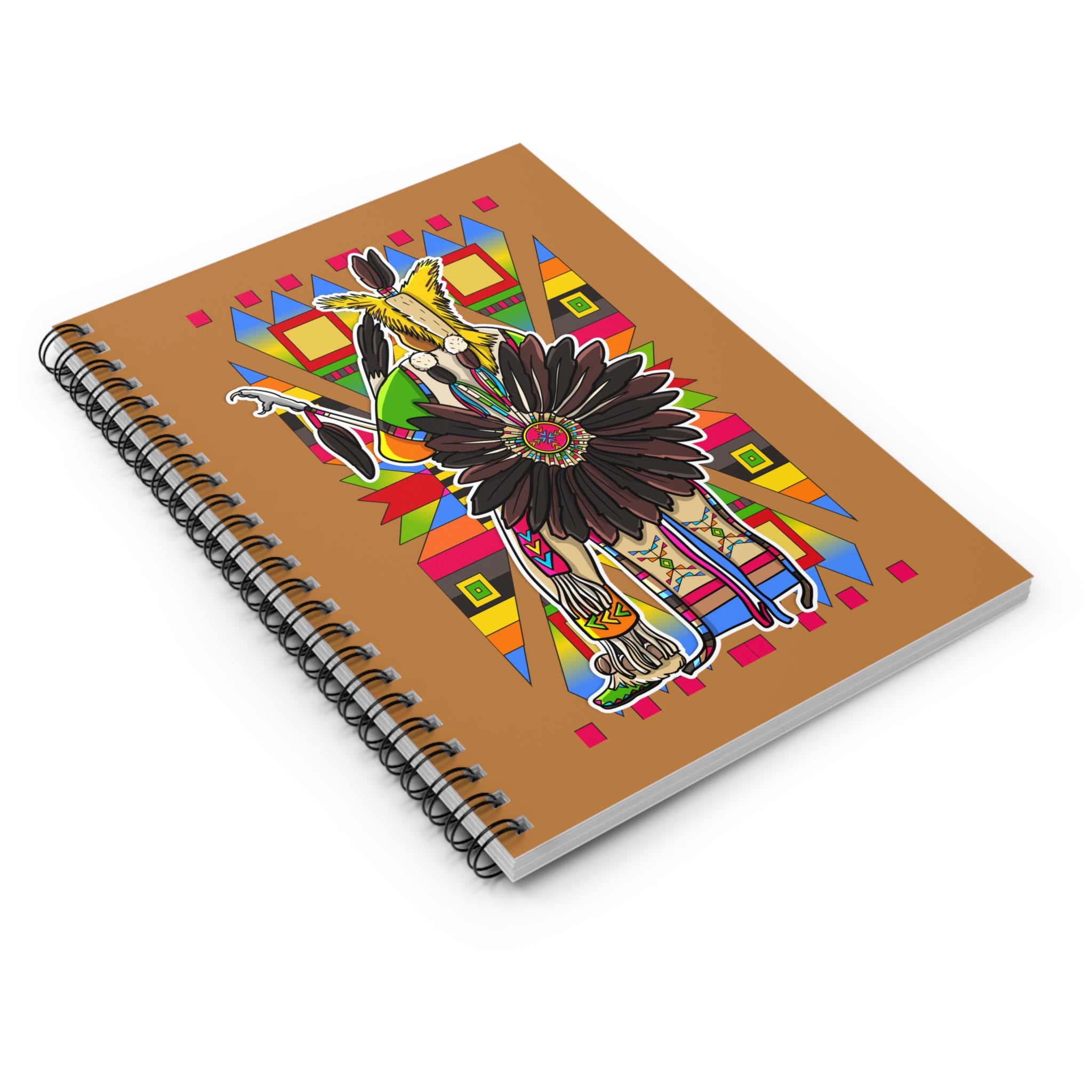 Traditional Powwow Man Dancer 5 Spiral Notebook