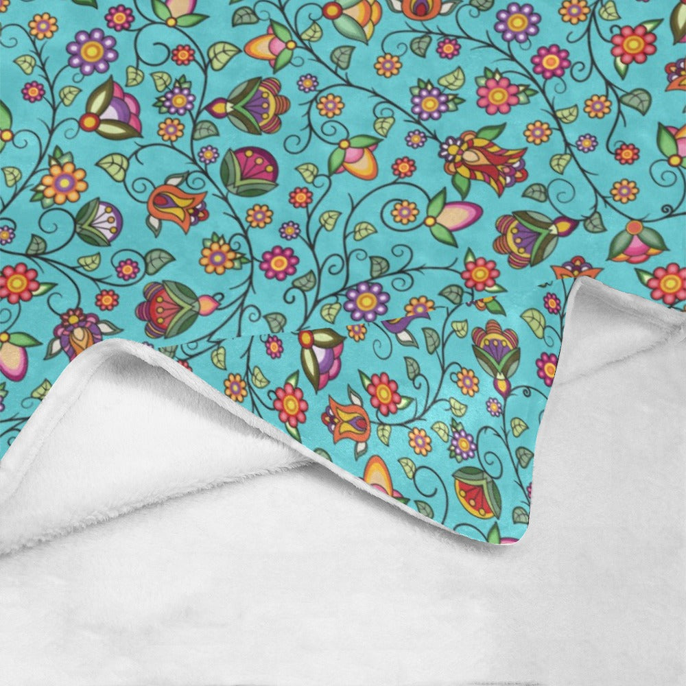 Heartbeat Petals Turquoise Ultra-Soft Micro Fleece Blanket 50"x60"