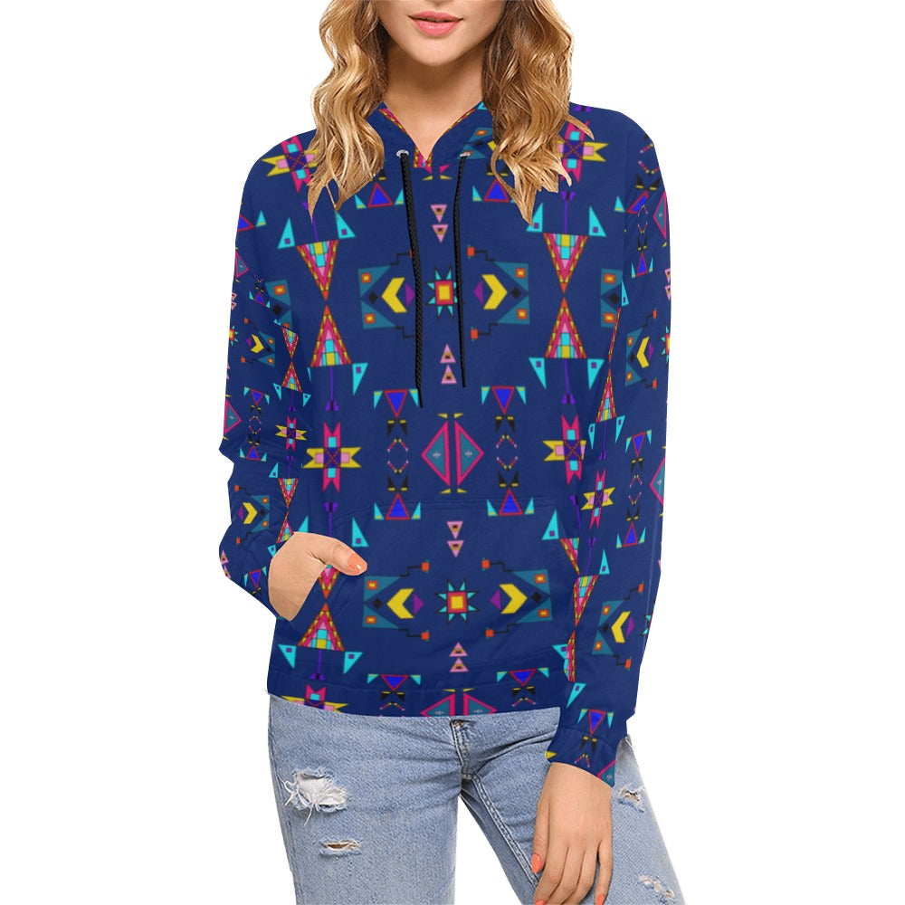 Enemy Territory Dark Navy Hoodie for Women (USA Size)