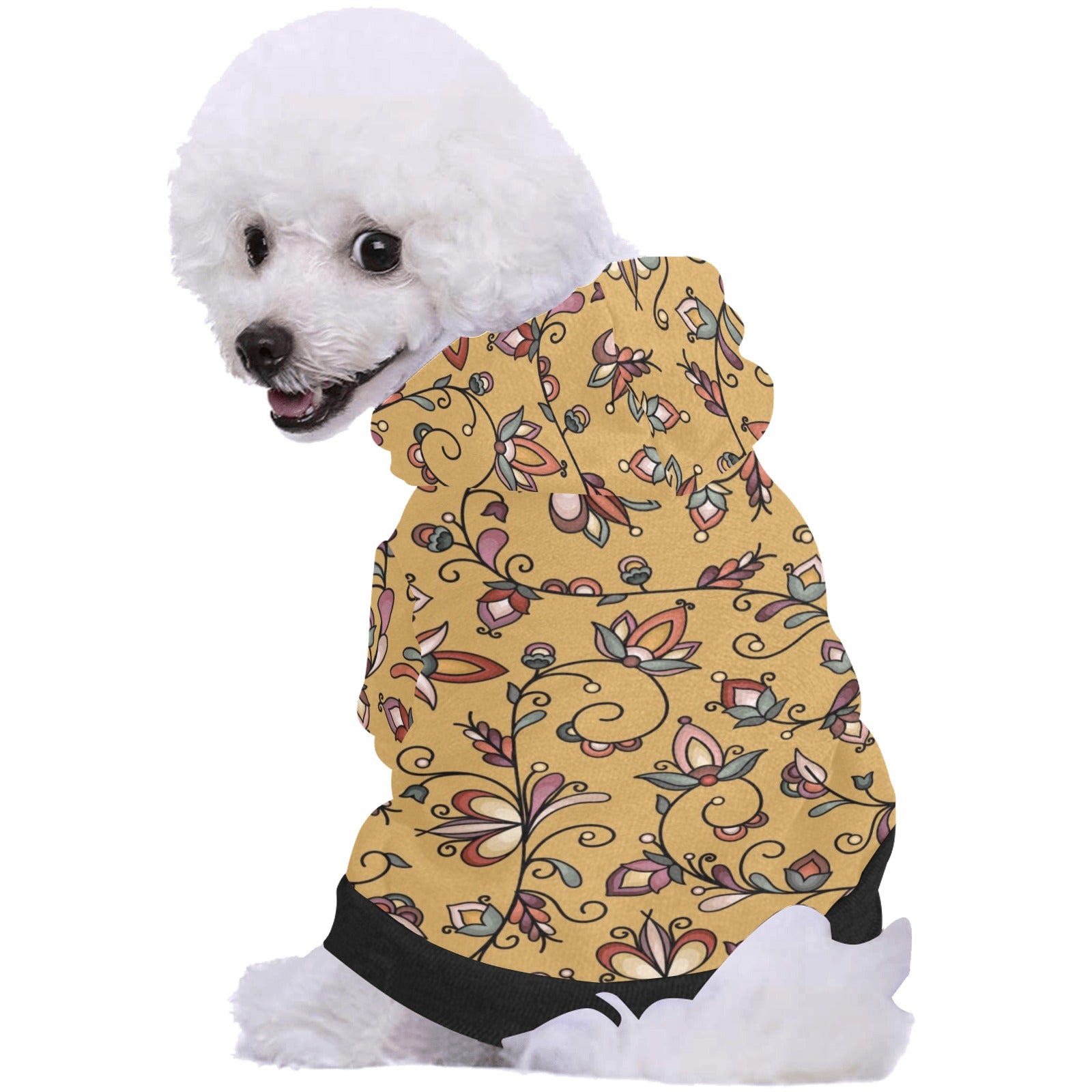Burnt Sky Petals Gold Pet Dog Hoodie