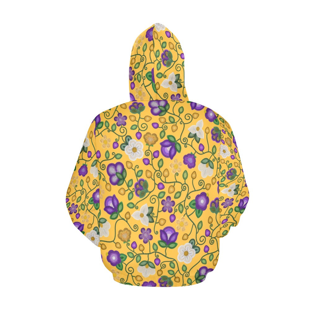 Midnight Moss Bloom Yellow Hoodie for Men (USA Size)