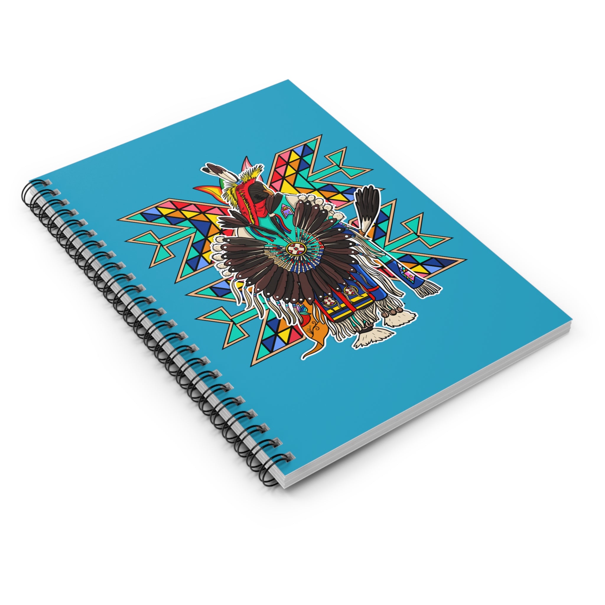 Traditional Powwow Man Dancer 4 Spiral Notebook