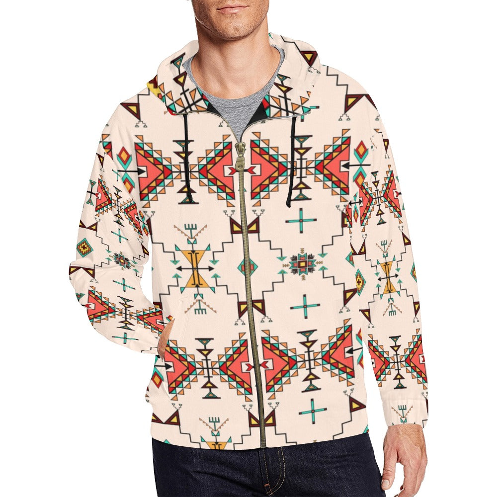 Thunder Flight Cream Men's Zipper Hoodie