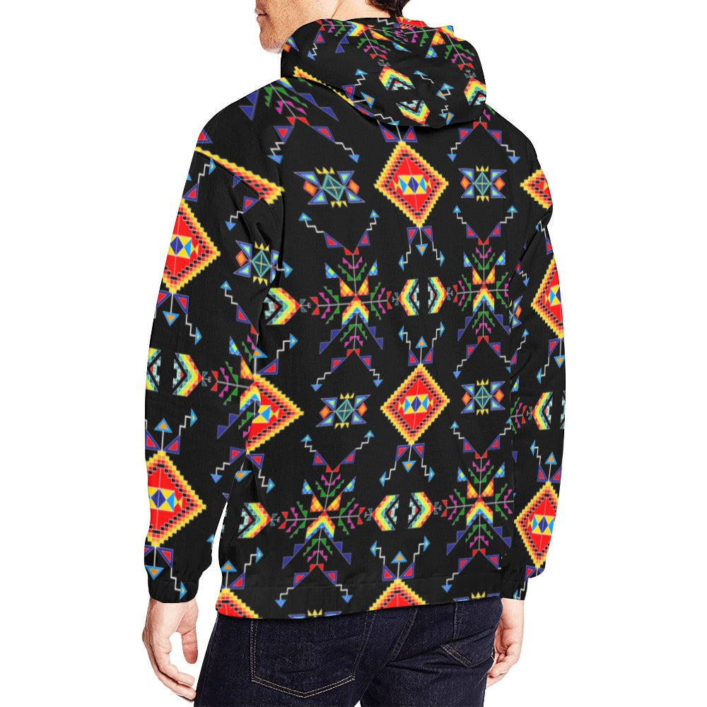 Buffalo Jump Black All Over Print Hoodie for Men (USA Size) (Model H13)