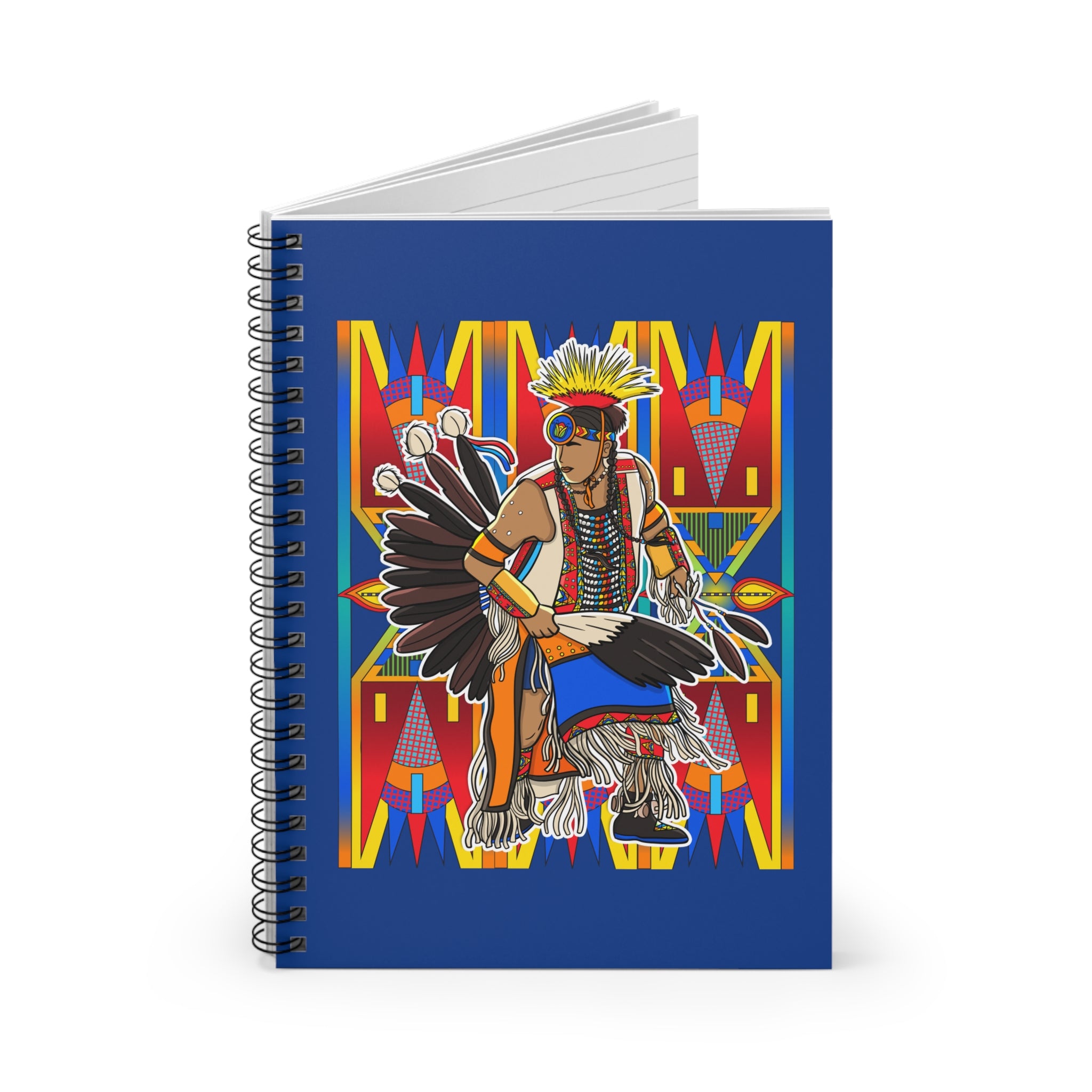 Traditional Powwow Man Dancer 3 Spiral Notebook