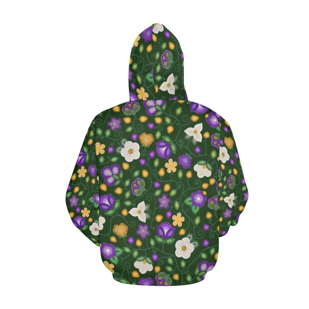 Midnight Moss Bloom Forest All Over Print Hoodie for Women (USA Size)