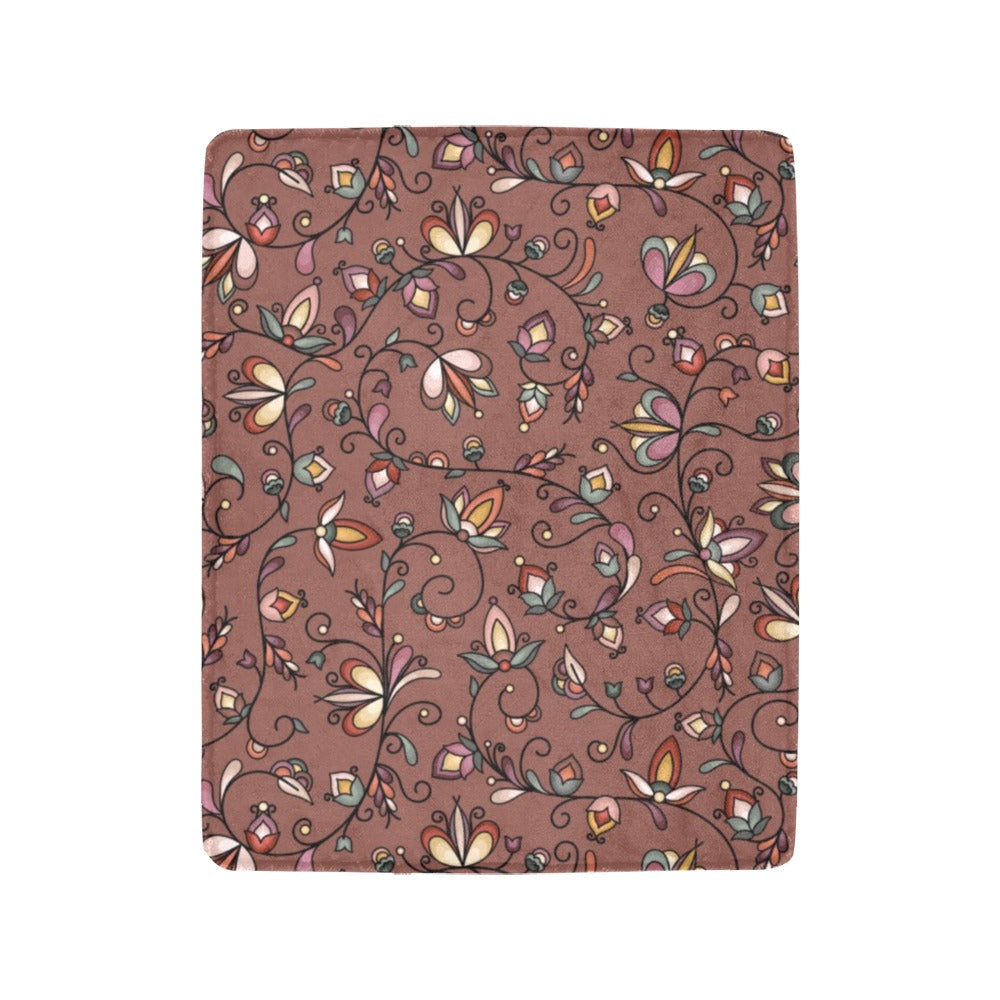 Burnt Sky Petals Brown Ultra-Soft Micro Fleece Blanket 40"x50"