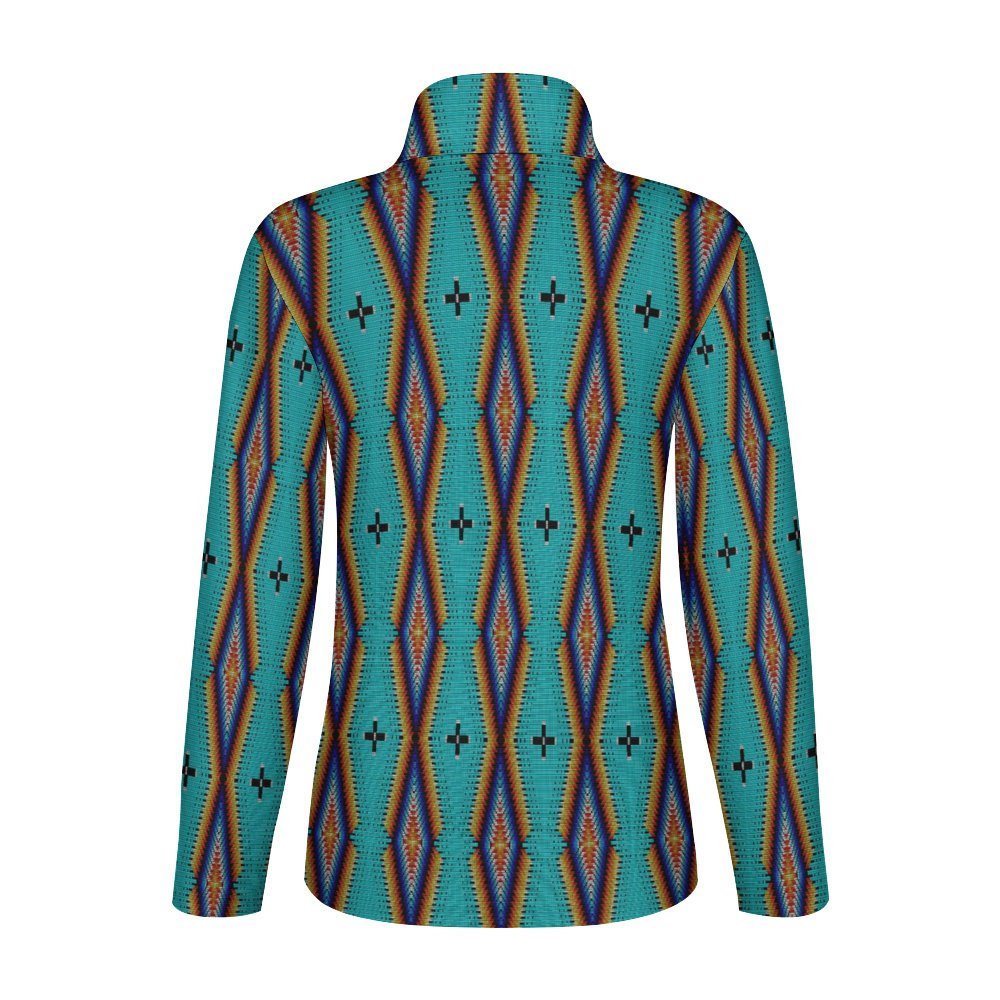 Diamond in the Bluff Turquoise Long Sleeve Yoga Shirt