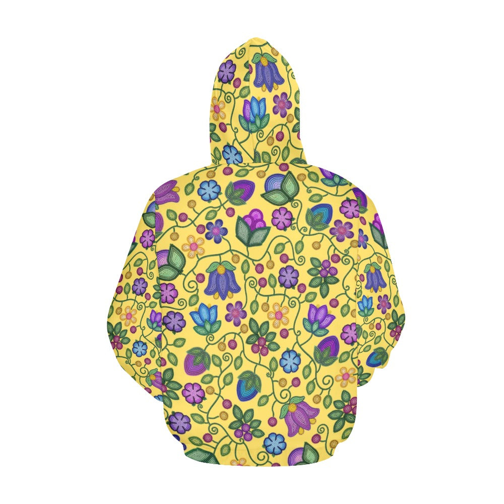 Bloom Uplift Yellow All Over Print Hoodie for Women (USA Size)