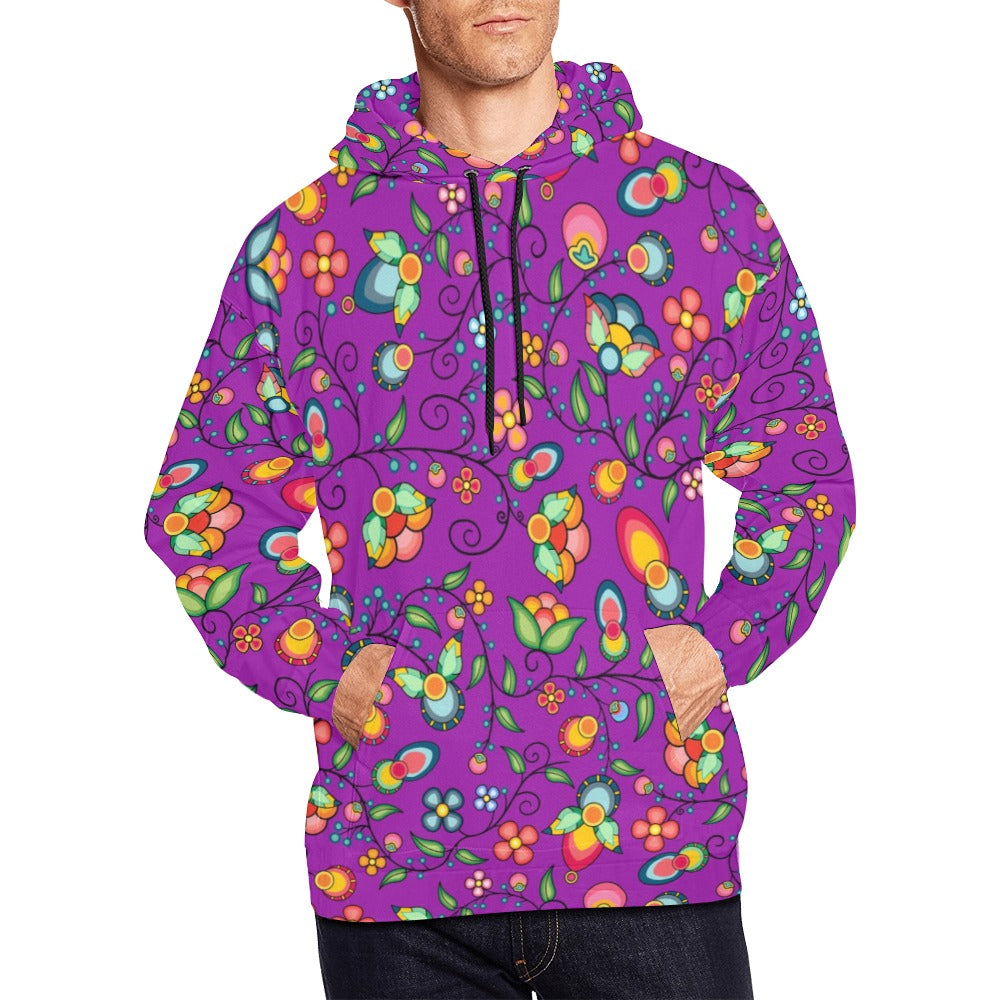 Floral Bounty Purple Hoodie for Men (USA Size)