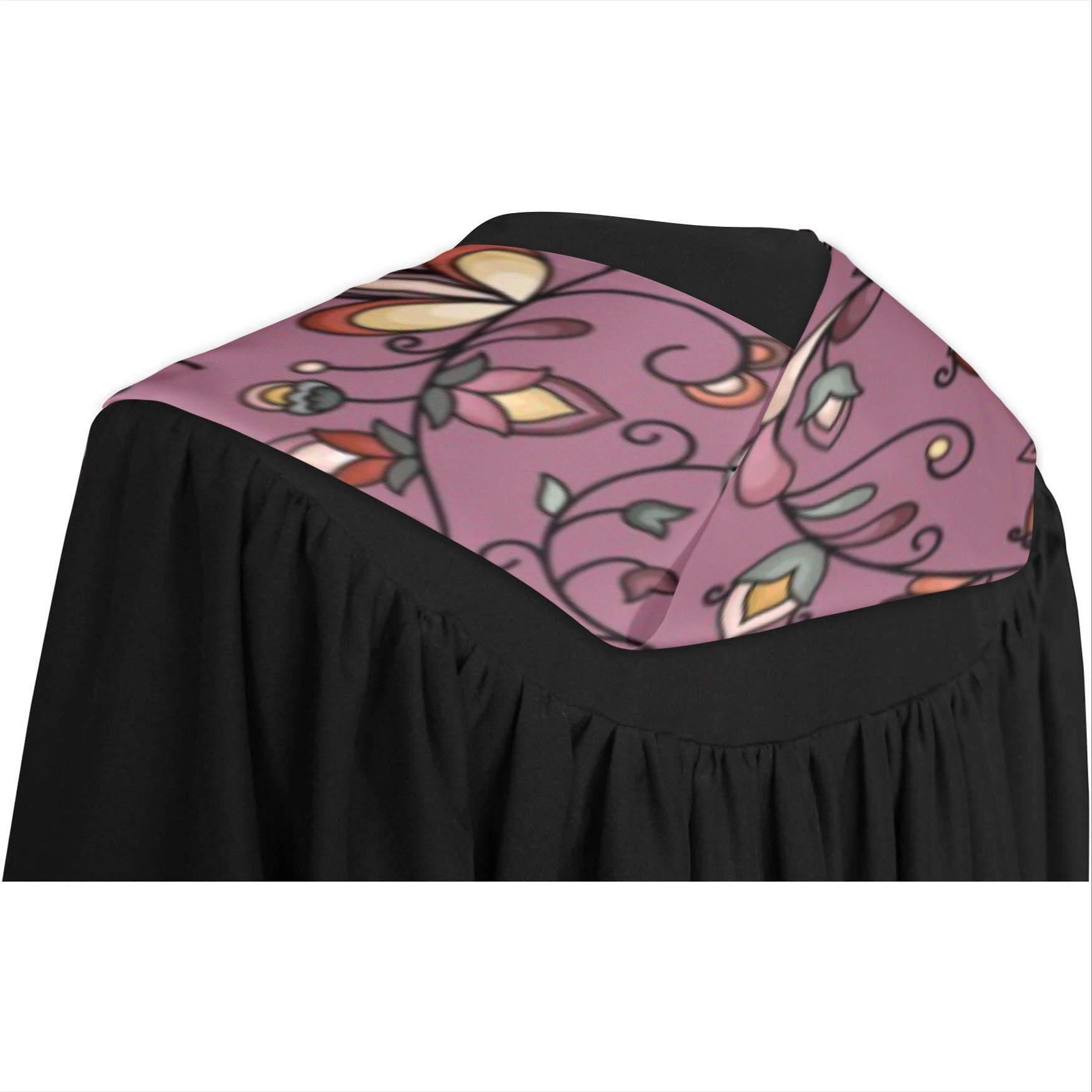 Burnt Sky Petals Magenta Graduation Stole