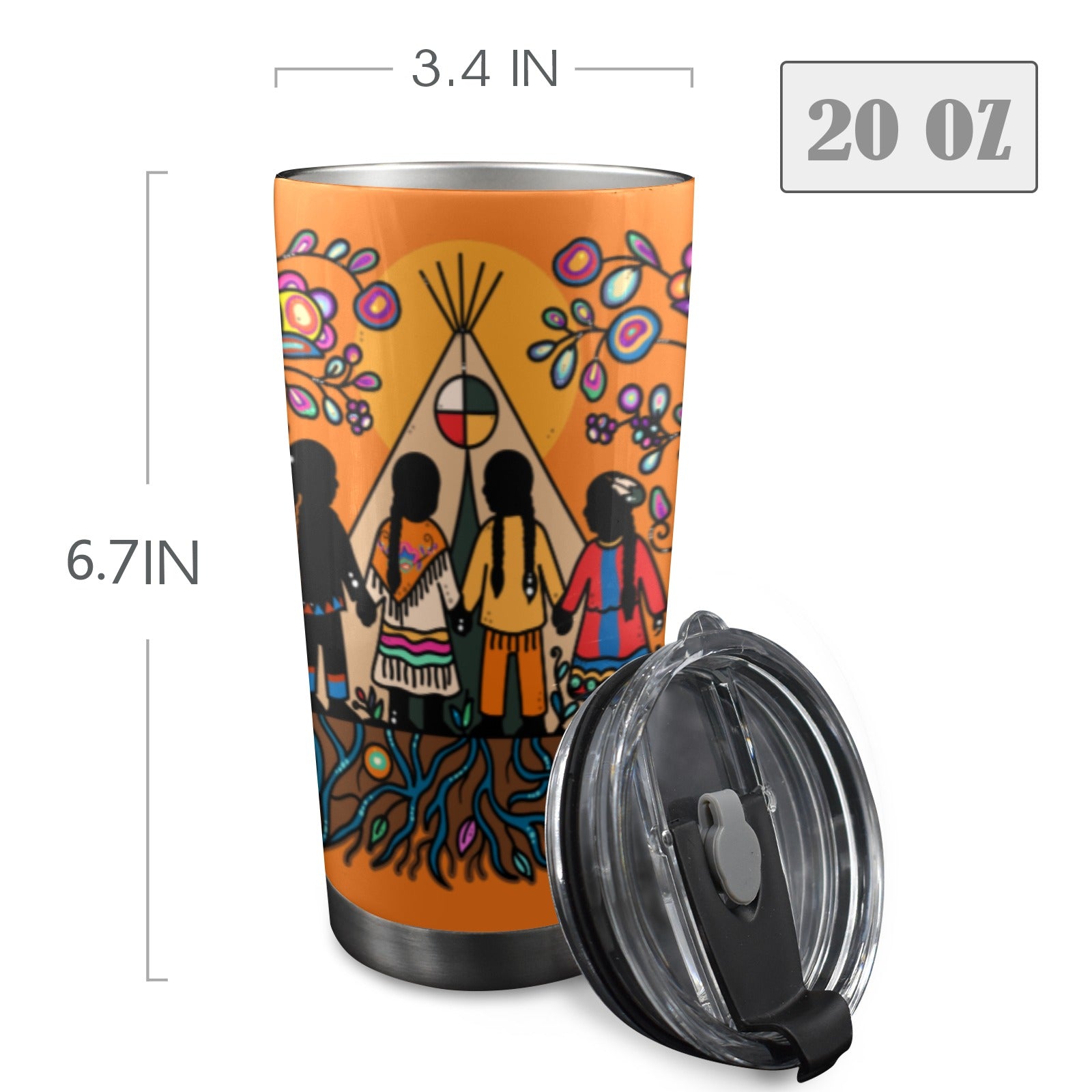Rooted in Culture 20oz Mobile Tumbler with Lid (Black Lock)