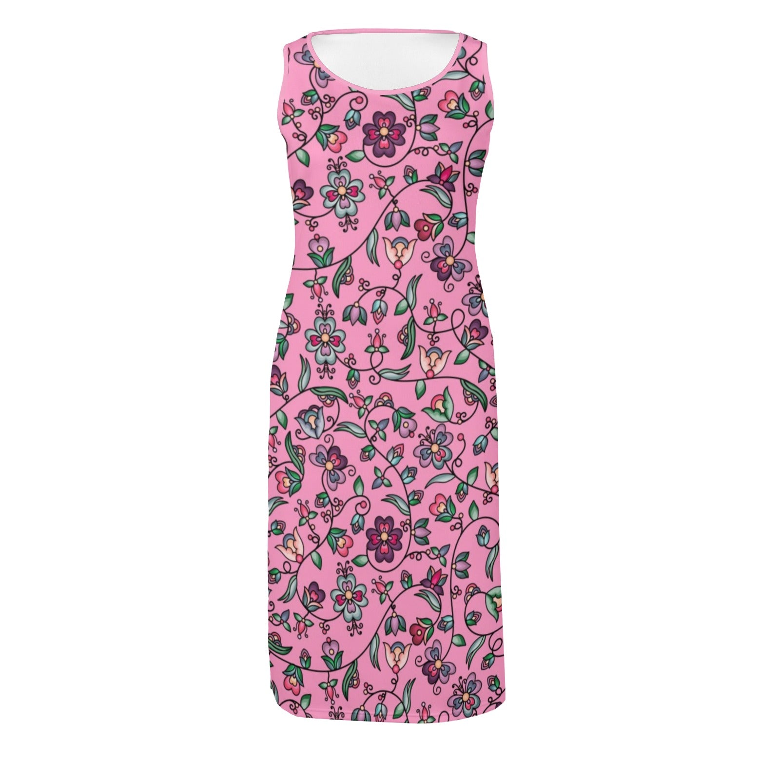 Amber Evening Garland Pink Phaedra Sleeveless Open Fork Long Dress