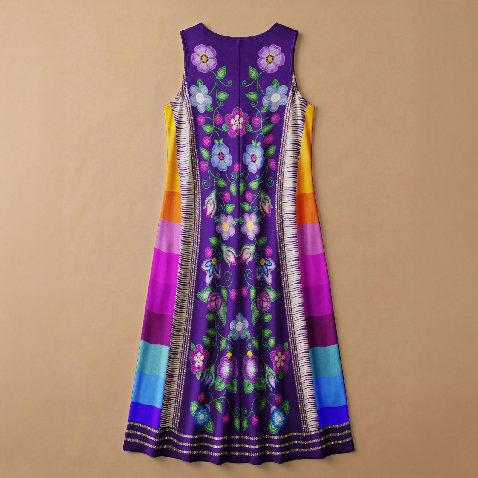 Beaded Offering Purple 1 Women's Sleeveless Long Dress