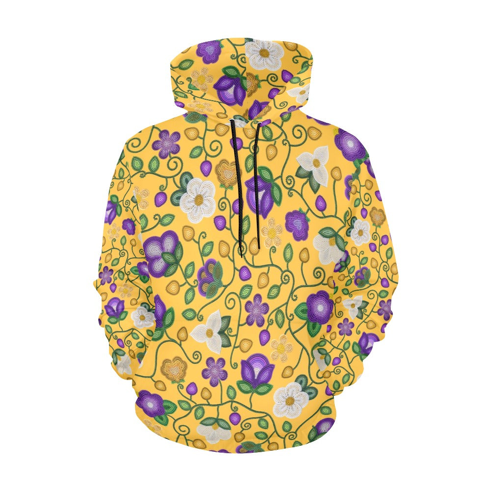 Midnight Moss Bloom Yellow All Over Print Hoodie for Women (USA Size)