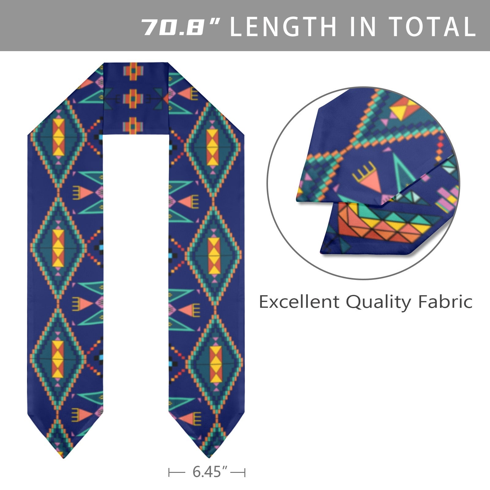 Travois Tipi Blue Graduation Stole