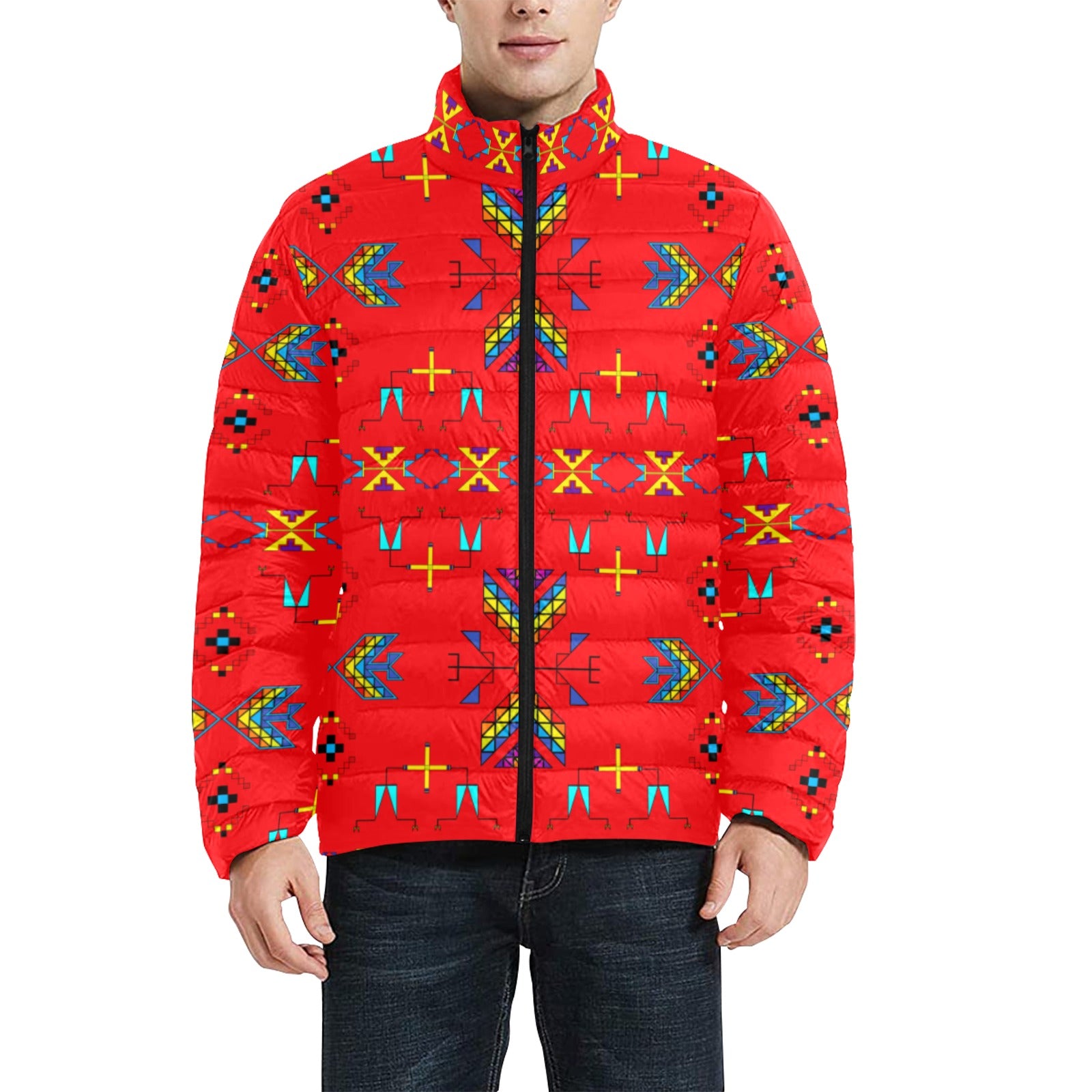 Rainy Chief Rainbow Red Men's Padded Jacket