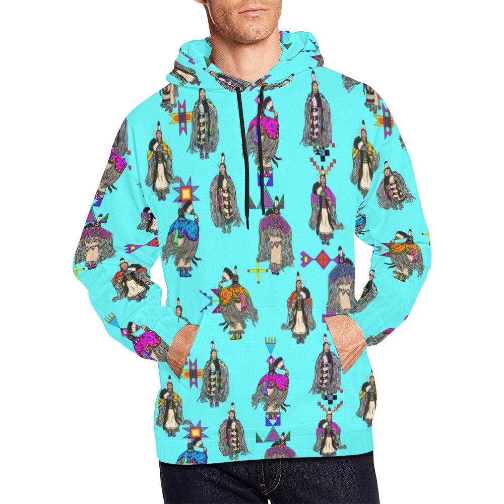 Women's Tradish Dancers Turquoise Hoodie for Men (USA Size)