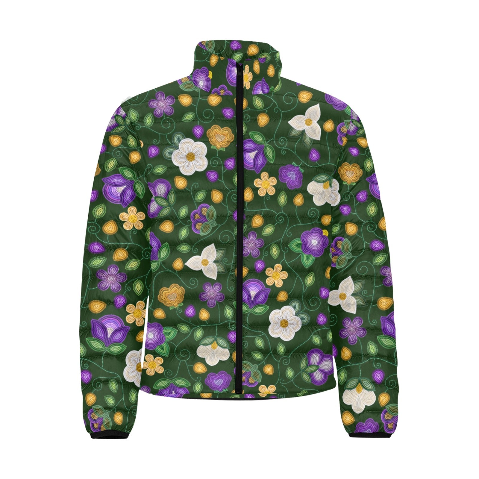 Midnight Moss Bloom Forest Men's Padded Jacket