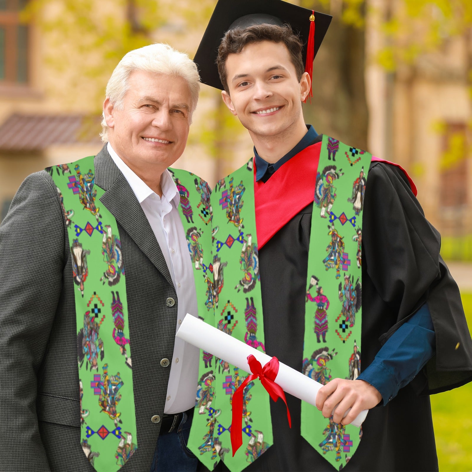 Grand Entry Dancers Grass Graduation Stole