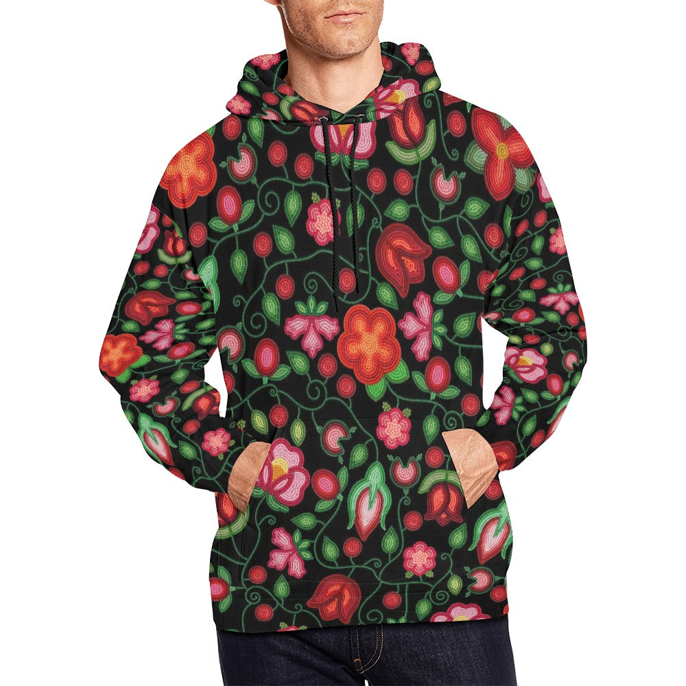 Rose Reverie Black Hoodie for Men (USA Size)