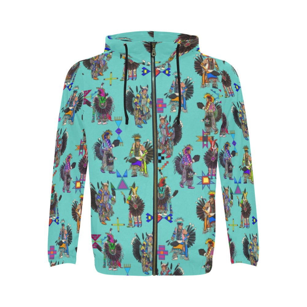 Men's Tradish Dancers Eggshell Blue Men's Zipper Hoodie