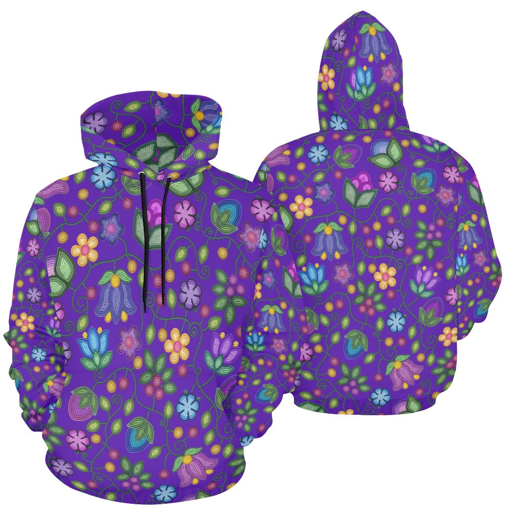 Bloom Uplift Indigo All Over Print Hoodie for Women (USA Size)