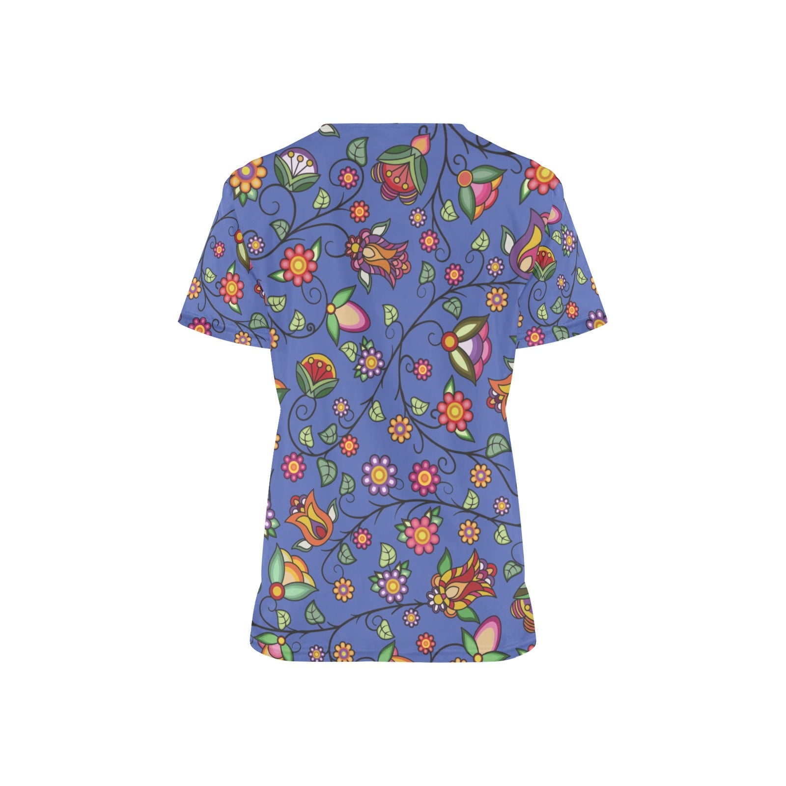 Heartbeat Petals Blue Scrub Top