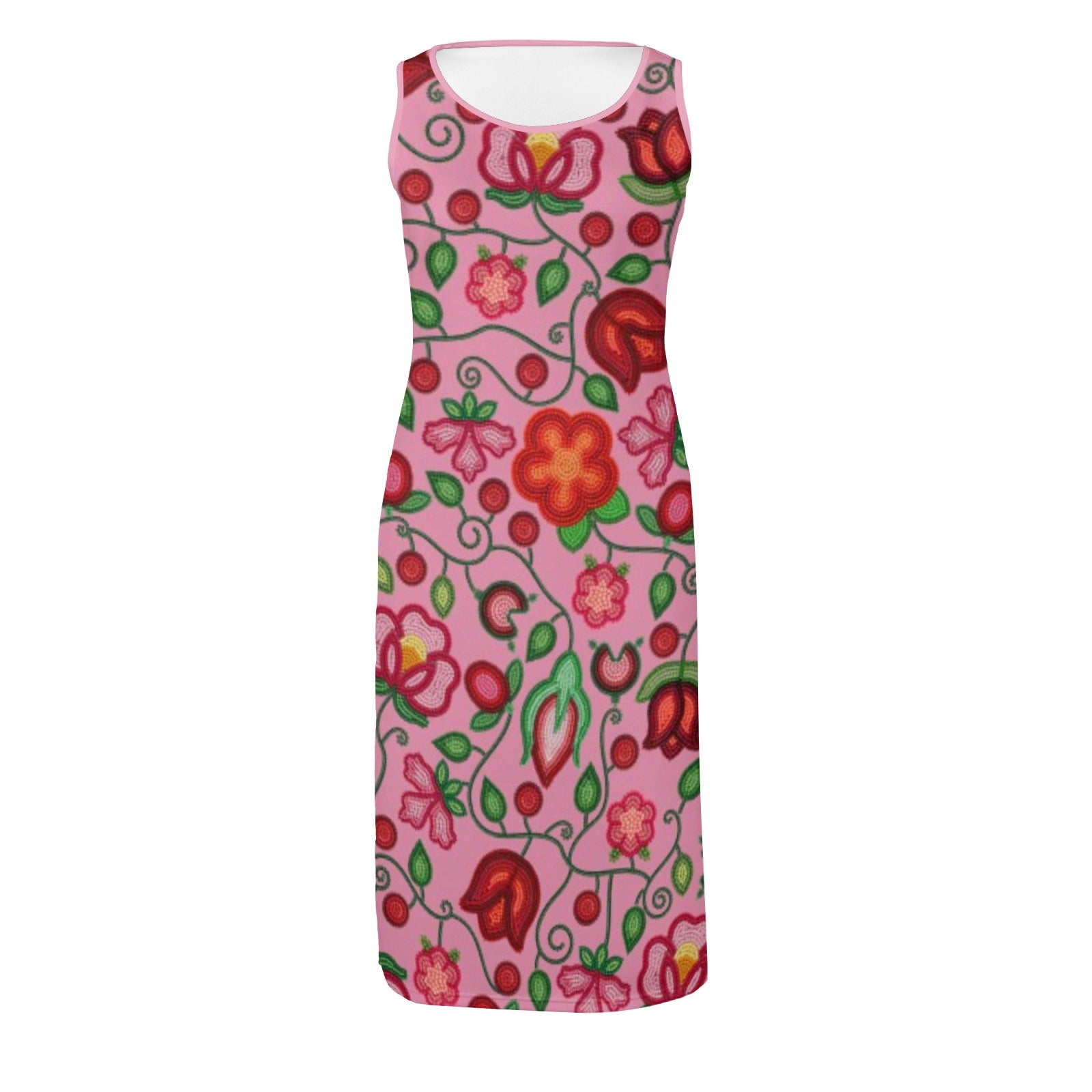Rose Reverie Pink Phaedra Sleeveless Open Fork Long Dress