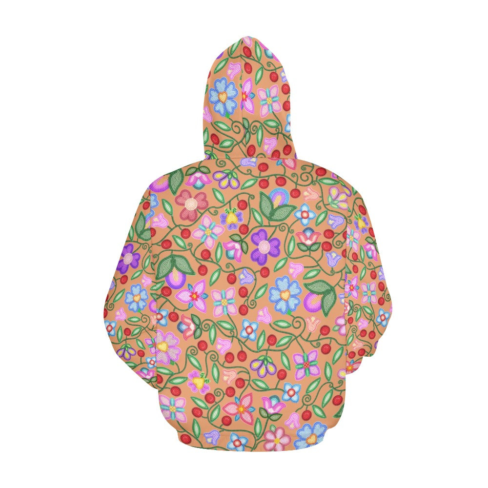 Petal Harmony Terracotta All Over Print Hoodie for Women (USA Size)