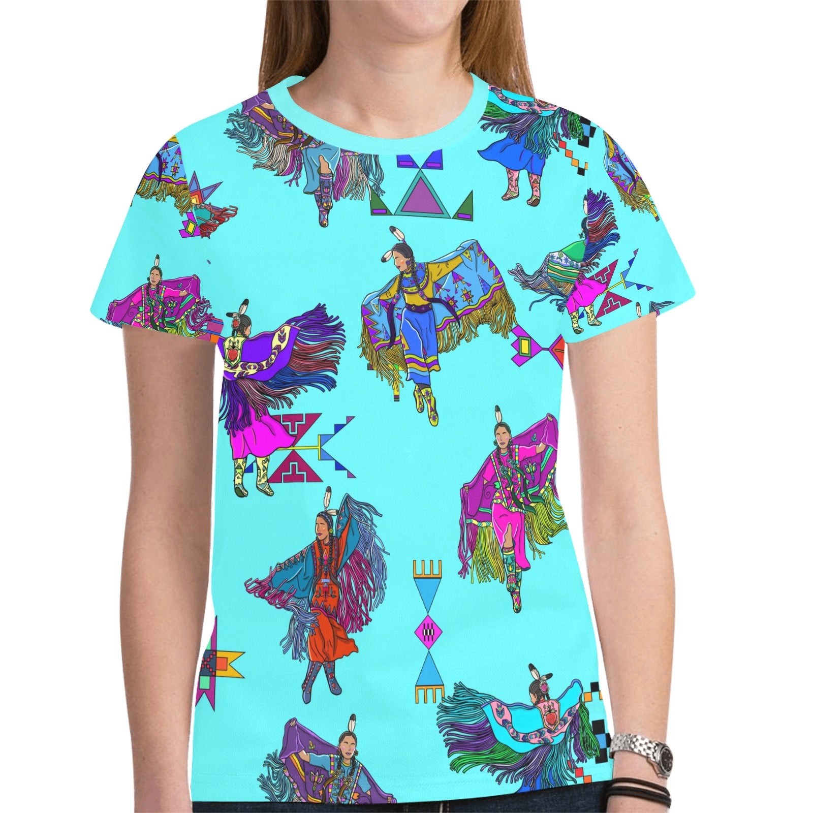Women's Fancy Dancers Turquoise T-shirt for Women
