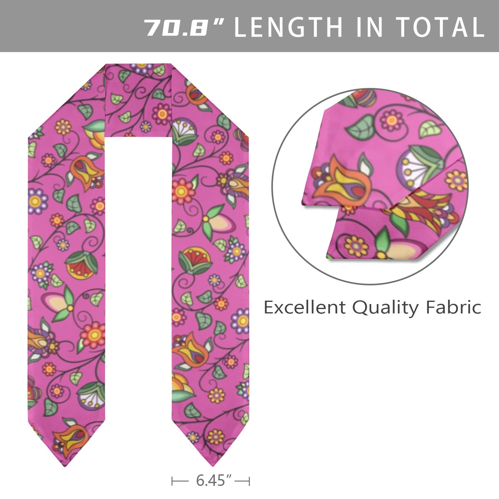 Heartbeat Petals Pink Graduation Stole