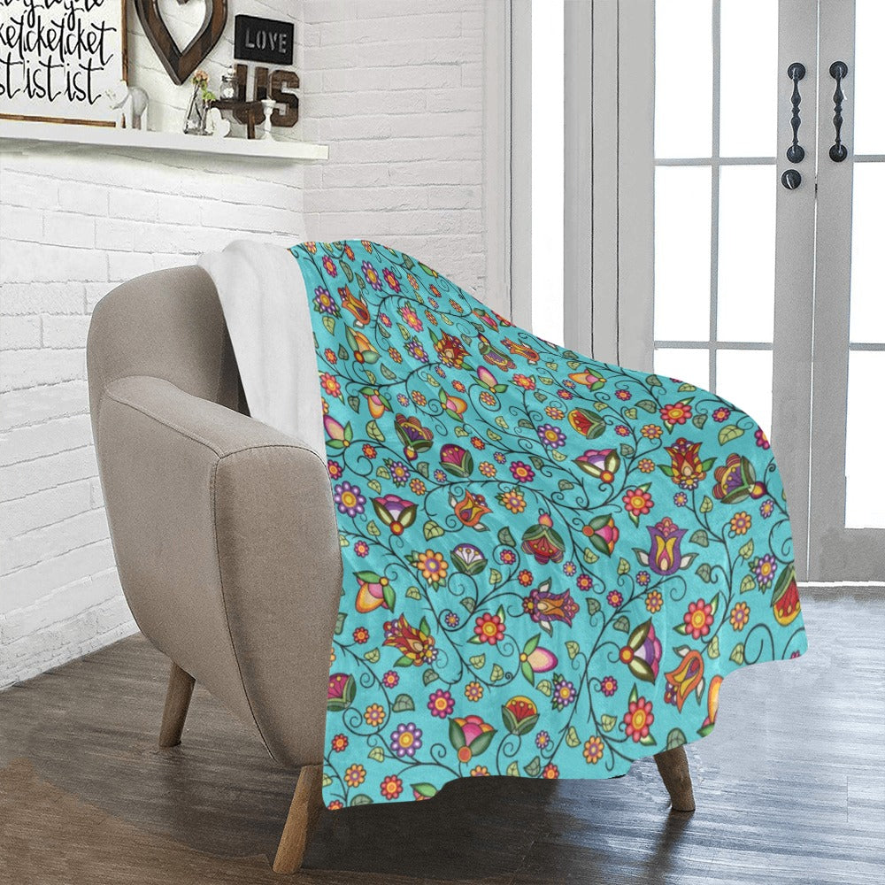 Heartbeat Petals Turquoise Ultra-Soft Micro Fleece Blanket 40"x50"