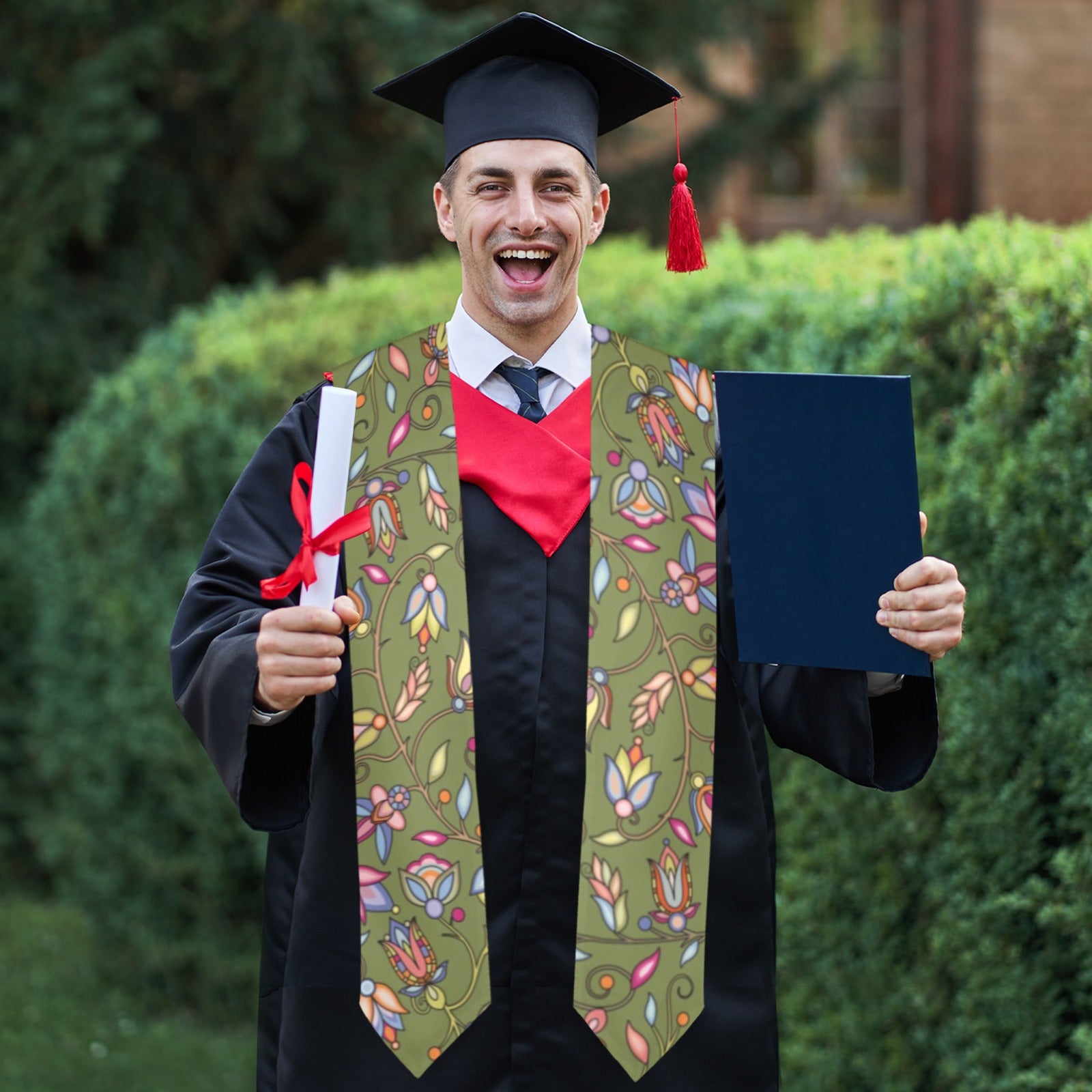 Buffalo Bloom Sage Graduation Stole