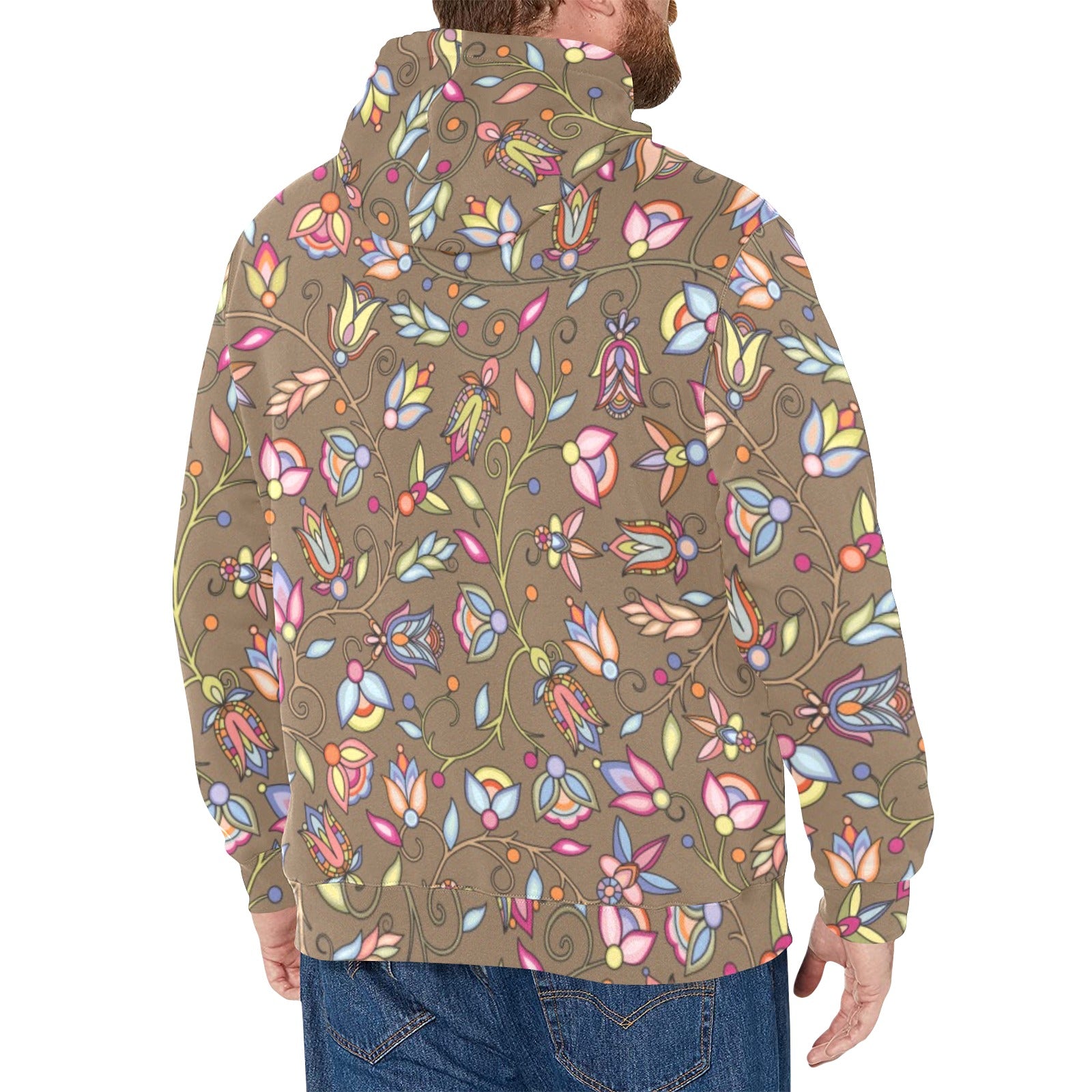 Buffalo Bloom Earth Song Men's Long Sleeve Fleece Hoodie