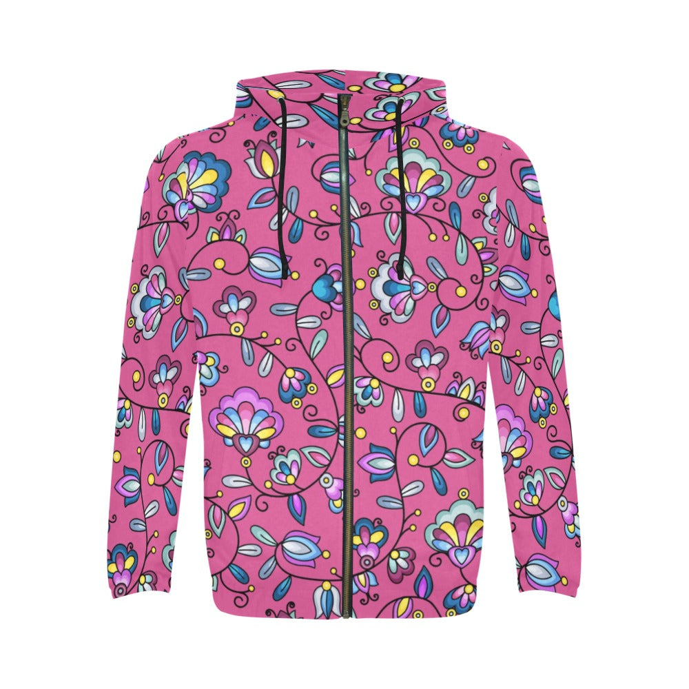 Autumn Bundle Blessing Pink Men's Zipper Hoodie