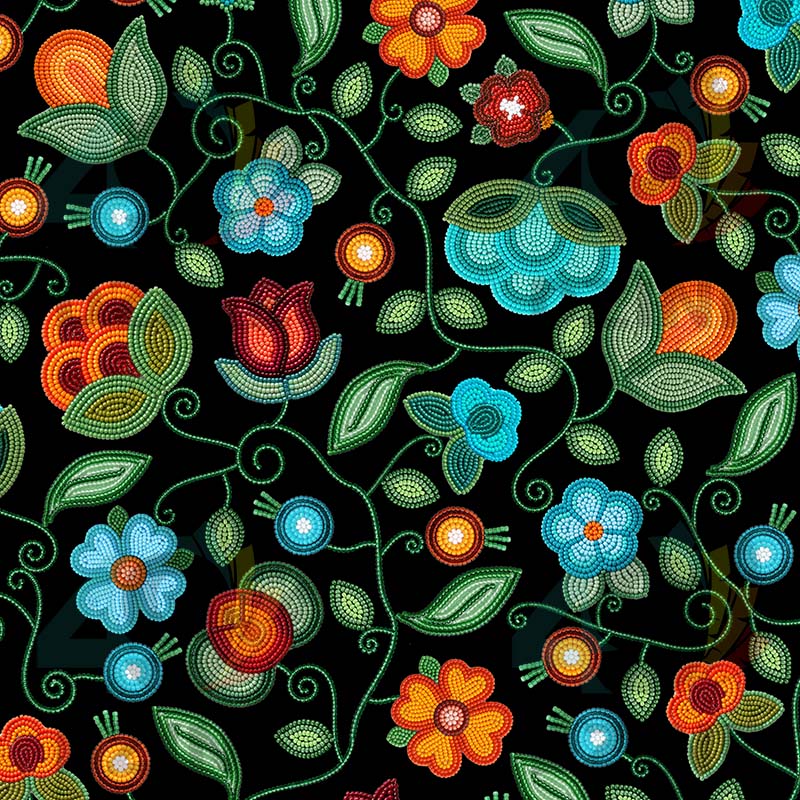 Prairie Fire Petals Black Satin Fabric By the Yard Pre Order