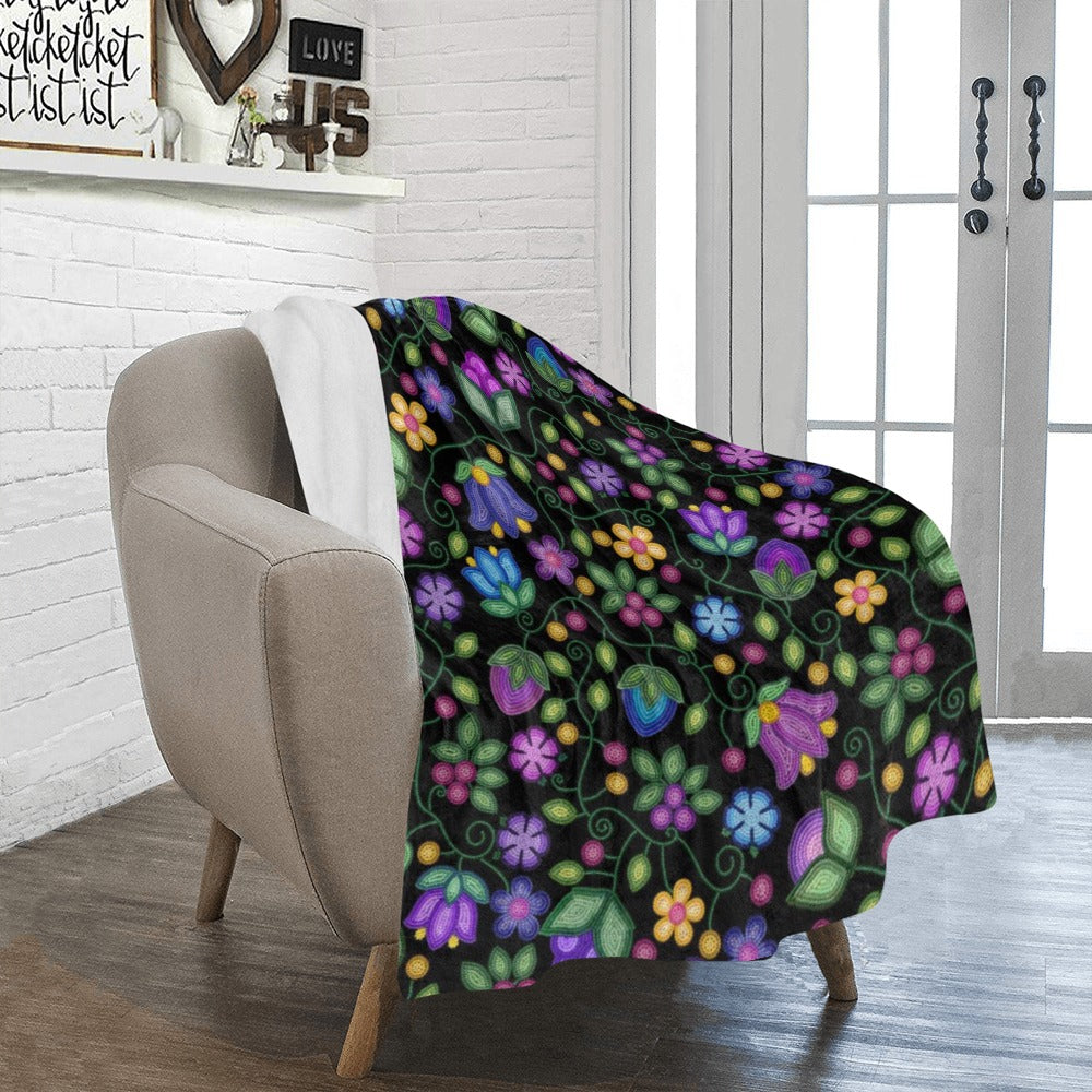 Bloom Uplift Black Ultra-Soft Micro Fleece Blanket 40"x50"