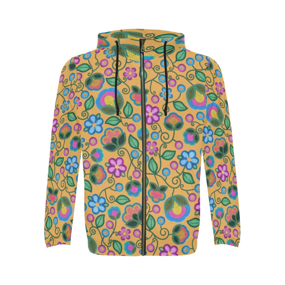Turquoise Sunbeam Yellow Men's Zipper Hoodie