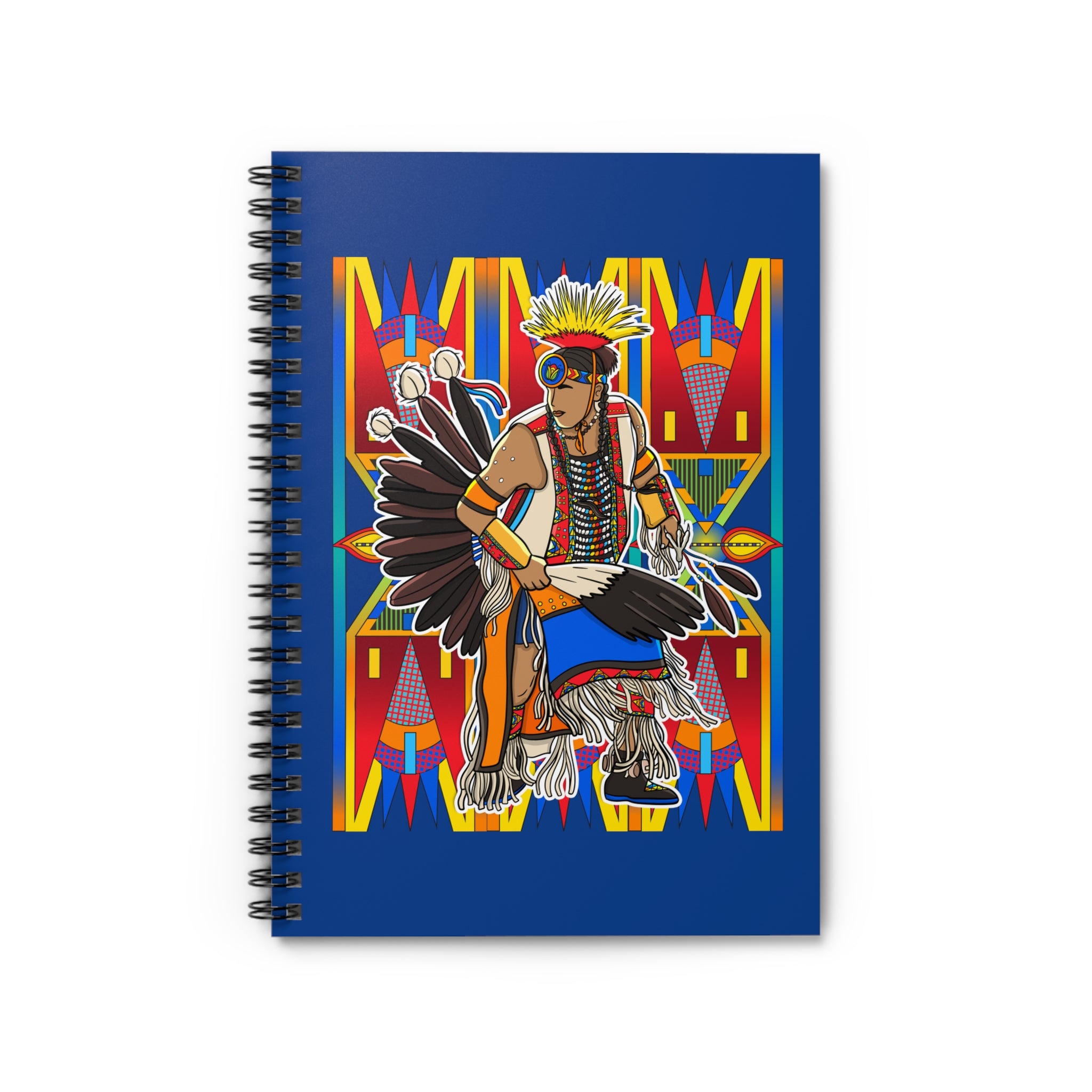 Traditional Powwow Man Dancer 3 Spiral Notebook