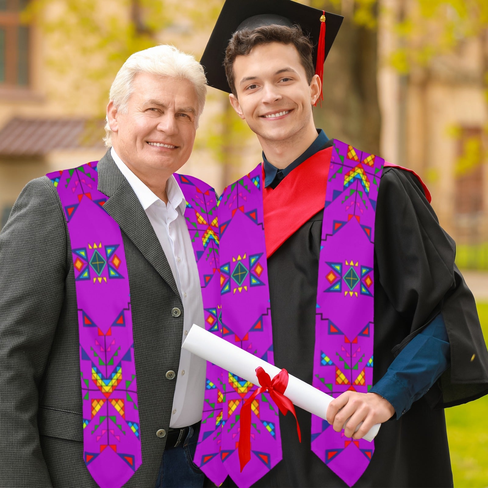 Buffalo Jump Purple Graduation Stole