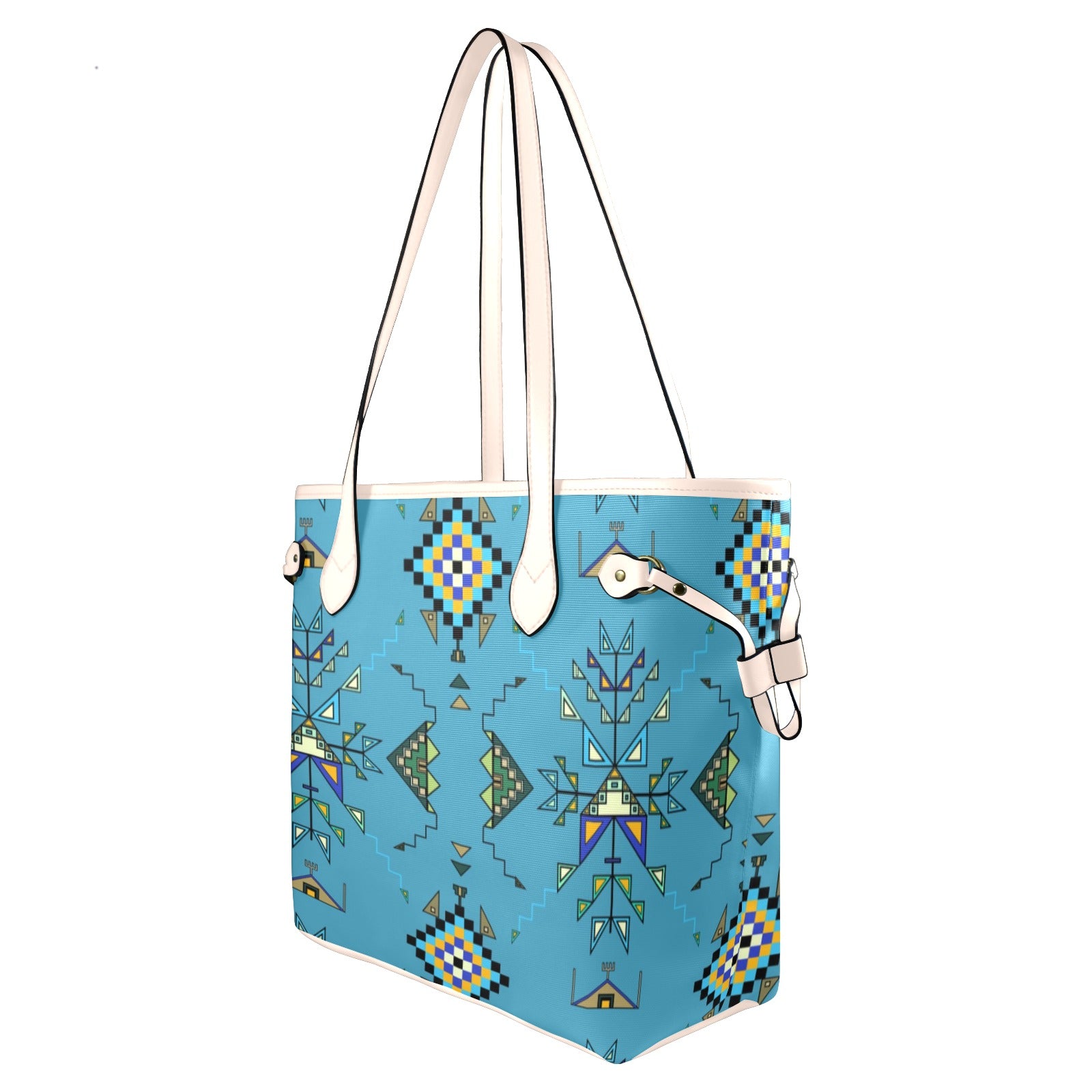 Bear Shield Blue Clover Canvas Tote Bag